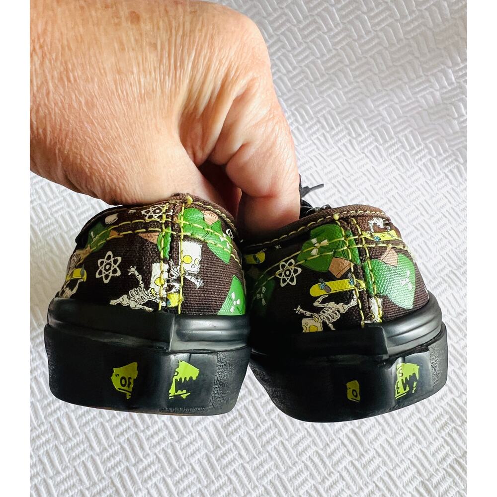 Vans x Simpsons Glow Bart Kids Sneakers Size 12 Black Green Limited Edition - Picture 4 of 11